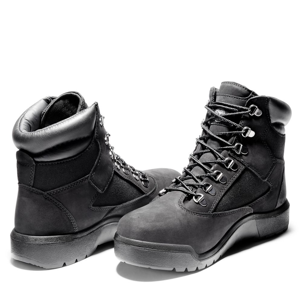 Bocanci 6-Inch Timberland Barbati Negrii - Waterproof Field - Romania - NGYQBL364